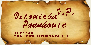 Vitomirka Paunković vizit kartica